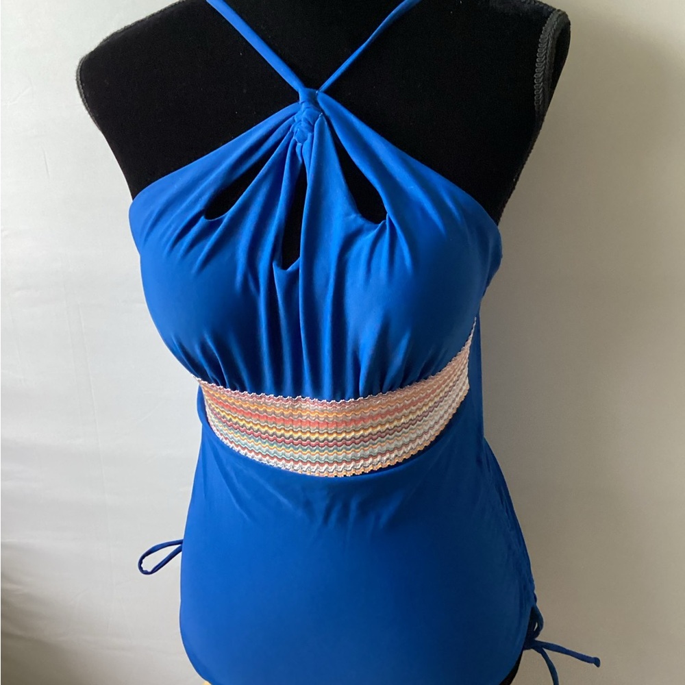 Unbranded Blue Halter-Style Women’s Swim suit with Decorative Waistband